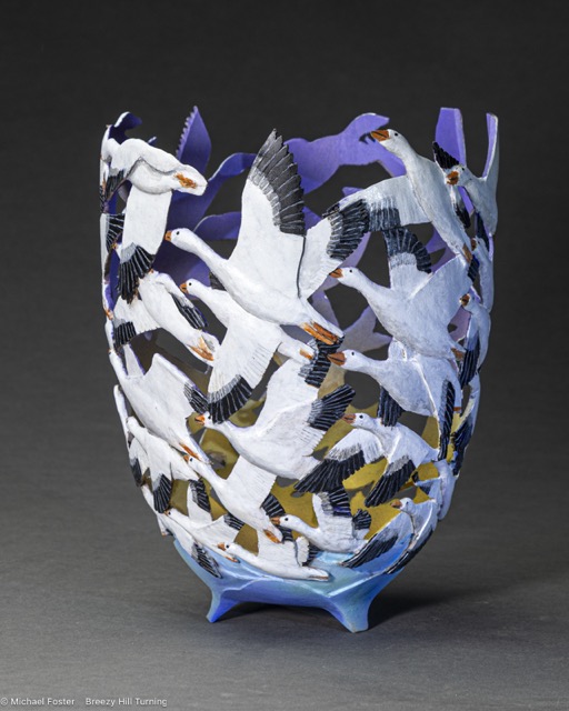 Lifting Off-  A piece inspired by flocks of snow geese on the move -----Sold