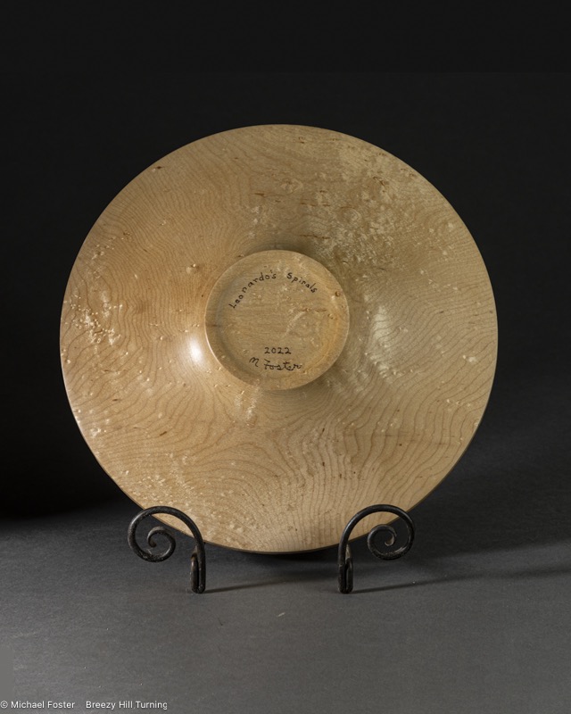 Leonardo's Spirals- Blister maple, (an unusual figure of sugar maple), bush oil
11.5