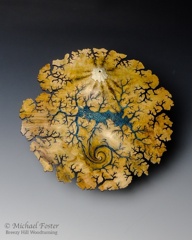 Before and After-   A minimal surface similar to Conic Inversion enhanced with 2 landscapes inspired by fractals as they manifest in the natural world.----SOLD