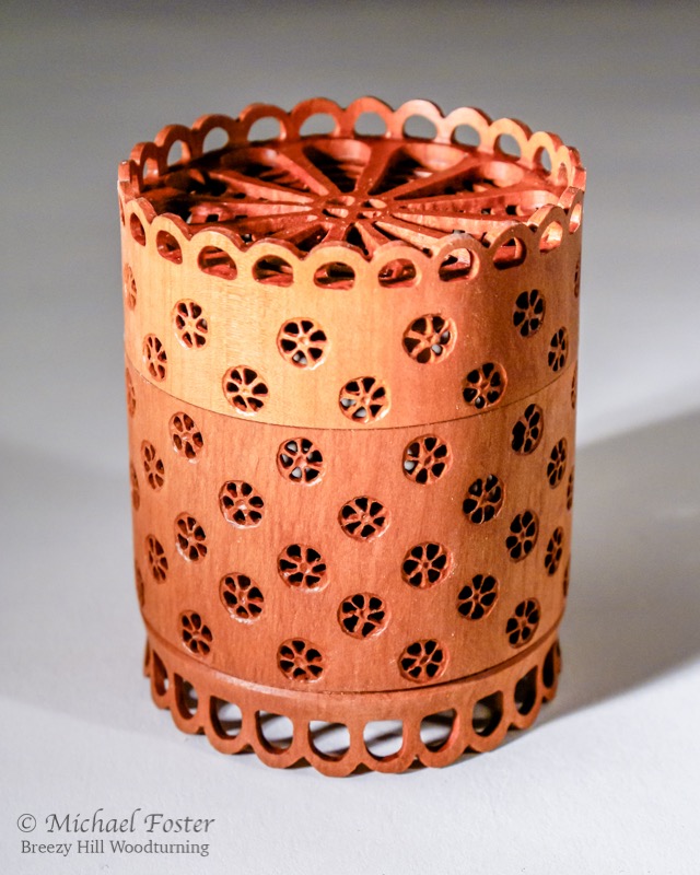 Diatomic box-   All of the pierced elements are based on real diatom frustules, but are a combination of several to make the piece more interesting.----AVAILABLE